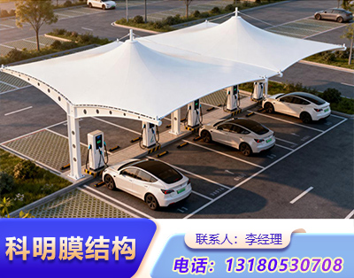 小区汽车充电桩膜结构